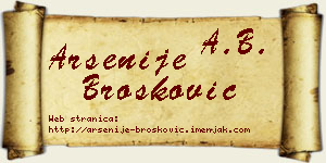 Arsenije Brošković vizit kartica